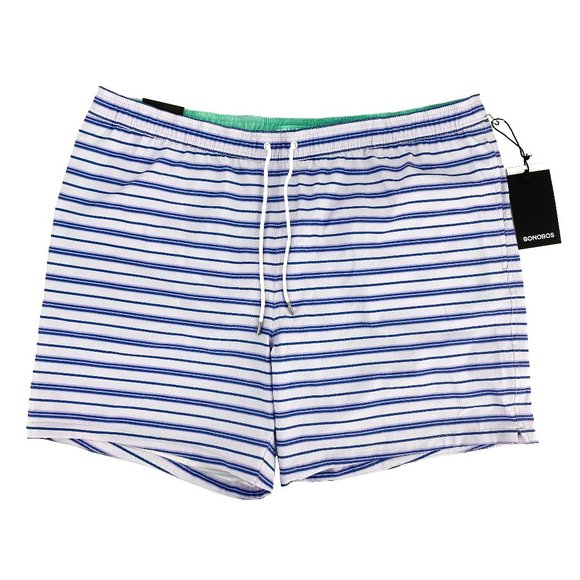 BONOBOS Banzai 7-Inch Stripe E-Waist Swim Trunks - Picture 1 of 15